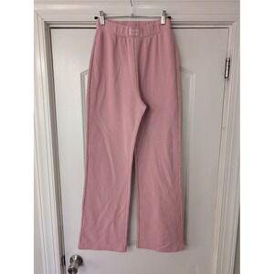 Comfrt Pink Waffle Knit Wide Leg Lounge Pants High Rise Thermal XS